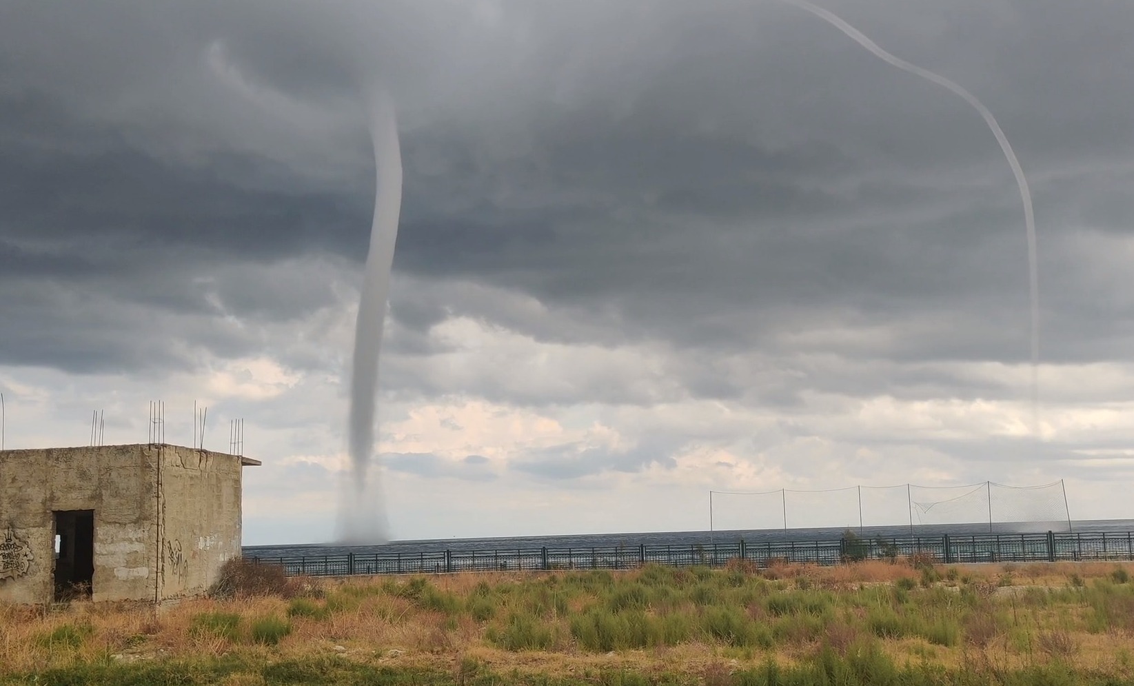 Incredible Water spouts seen on Rhodes