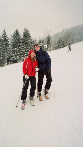Me and my girlfriend skiing in harrachov.