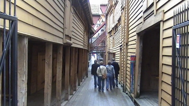 the old streets in Bryggen - Bergen