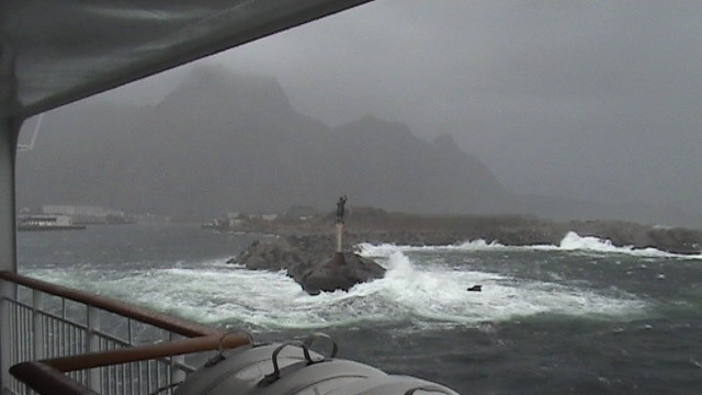 entering harbour as the storm started