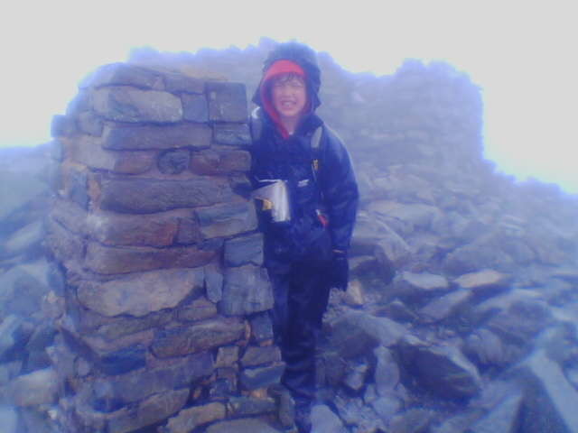 At the top of Scafell Pike