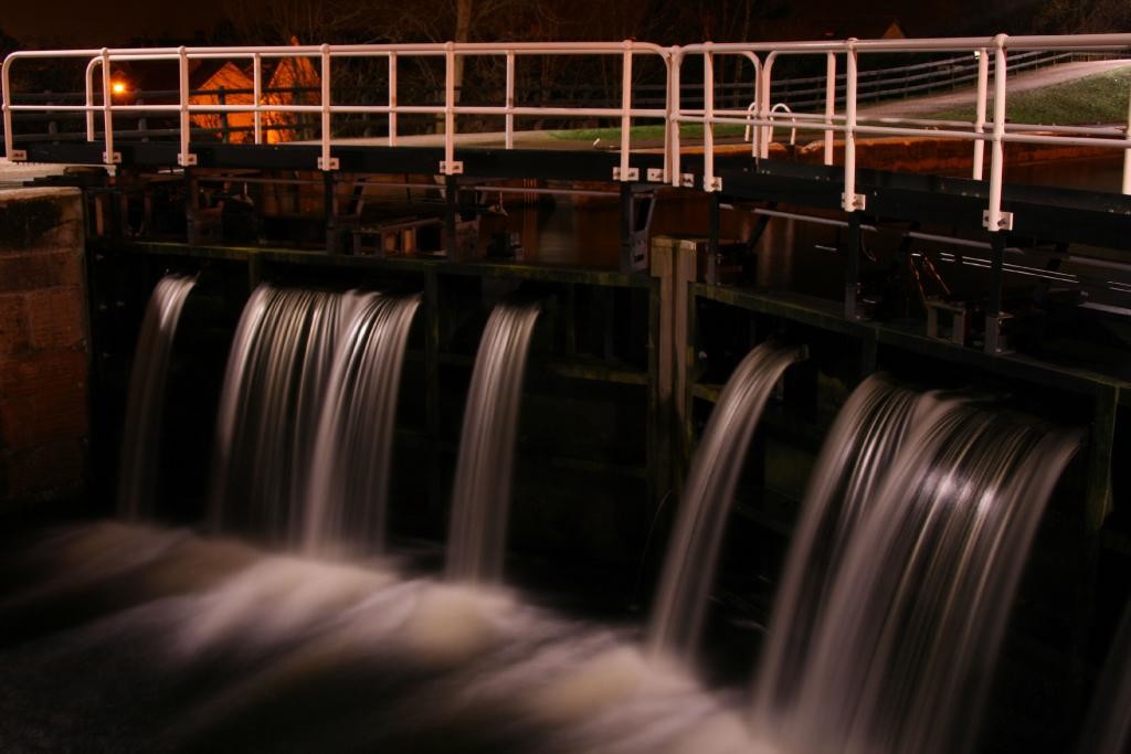 Canal Lock at night