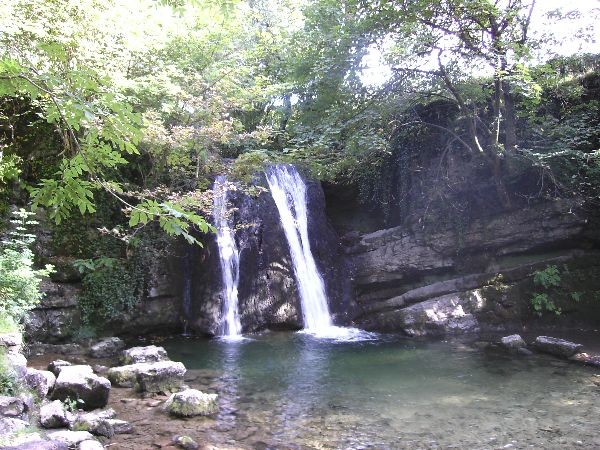 The waterfall, with a hidden cave behind the screen