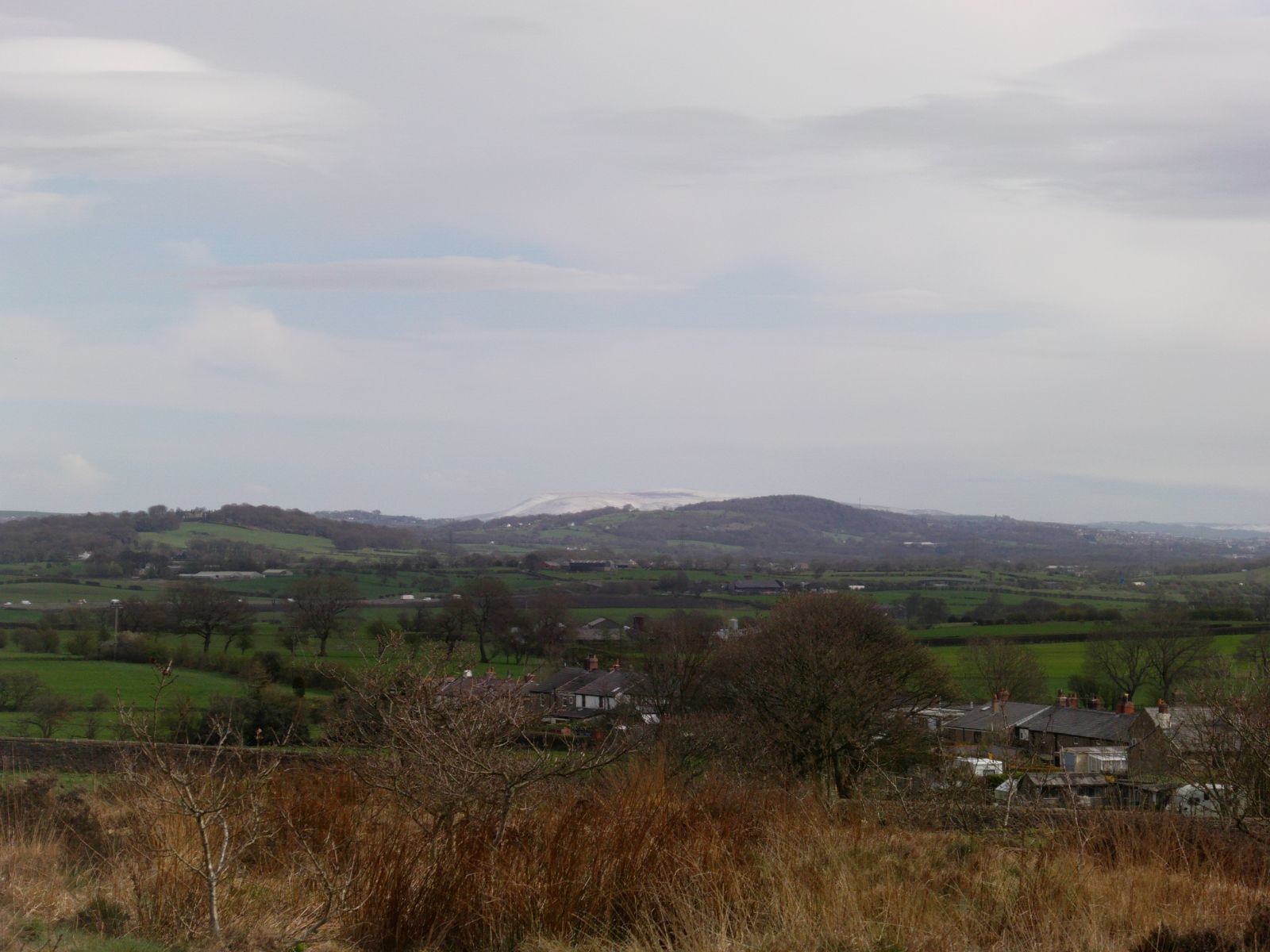 quarry Pendle Hill covered in Snow.