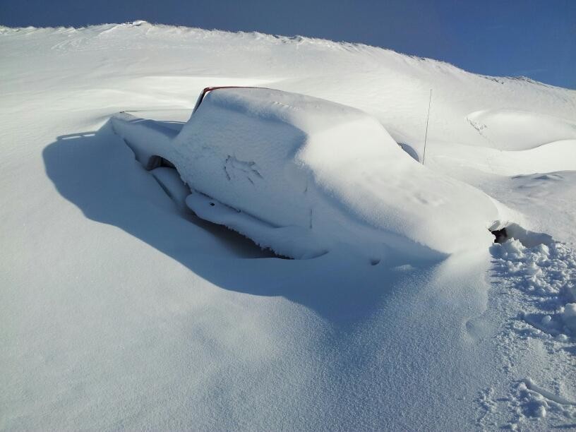 4x4 buried on the A686 Hartside Pass Cumbria.