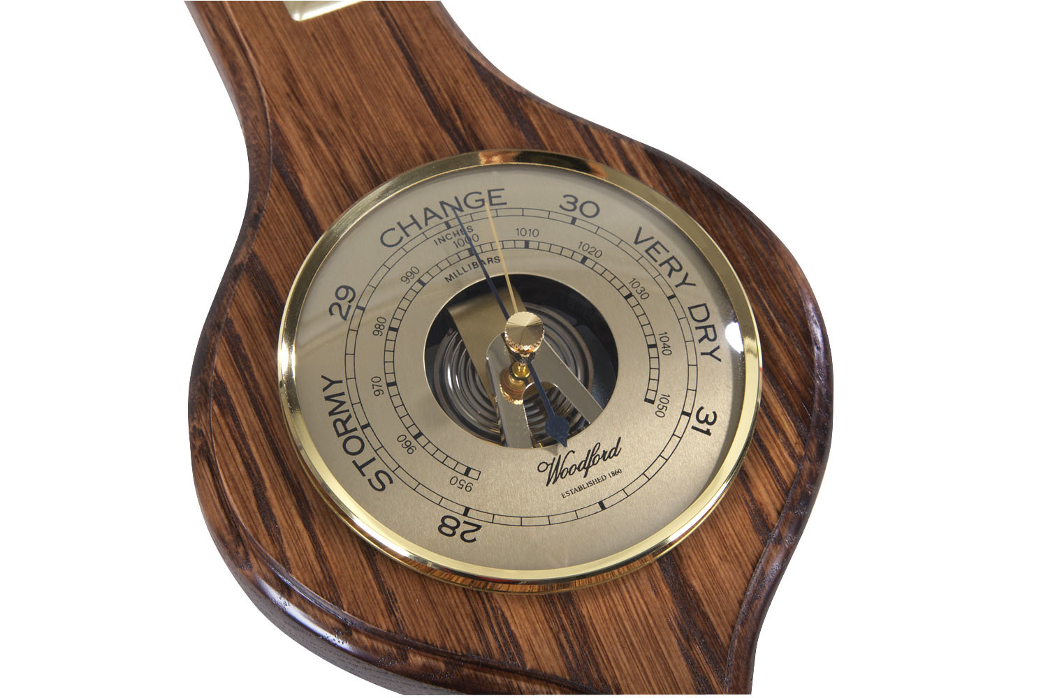 1623 Woodford Oak Barometer detail