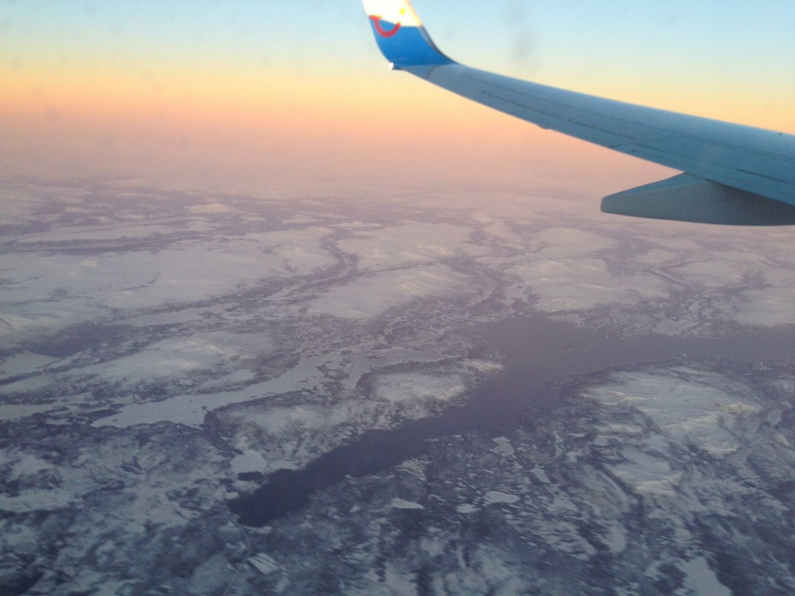 The view over Norway on the way to finland