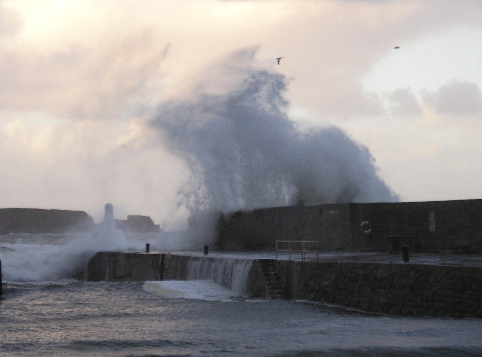 An angry sea at Cullen Harbour on New Year's Day.