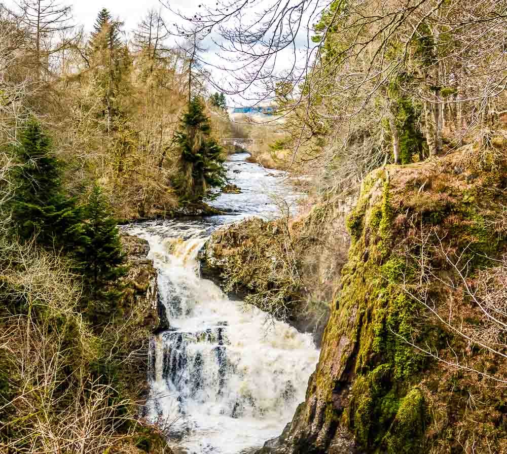 Reeky Linn Waterfall where the R. Isla crosses the Highland Boundary Fault.