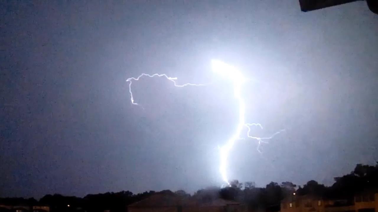 Bright CG lightning strike